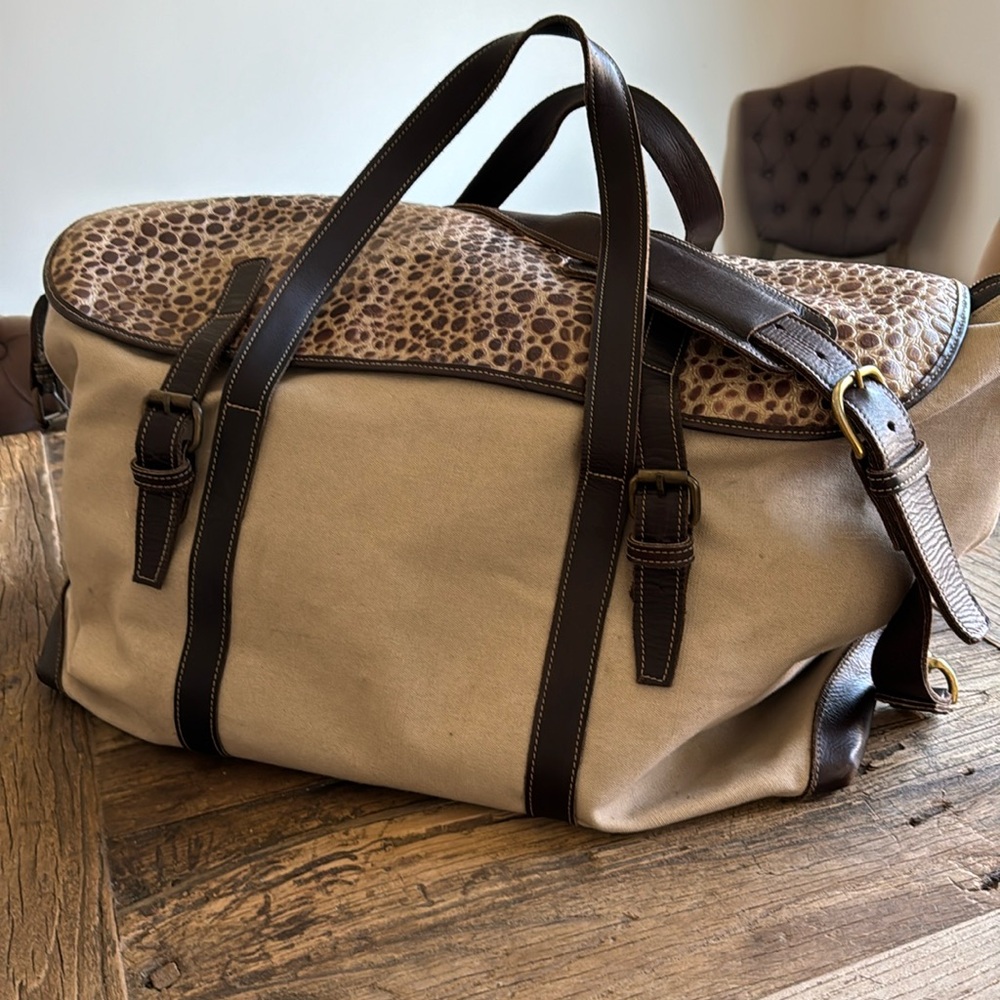 Custom made canvas & leather Rift Valley Travel Bag